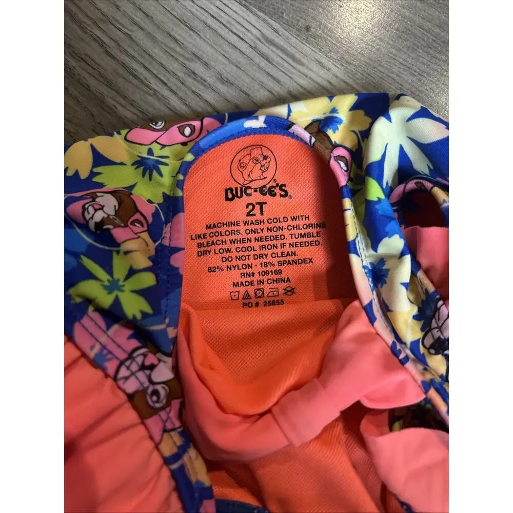 Buc-ee’s 2T Floral One Piece Girls Swim Suit